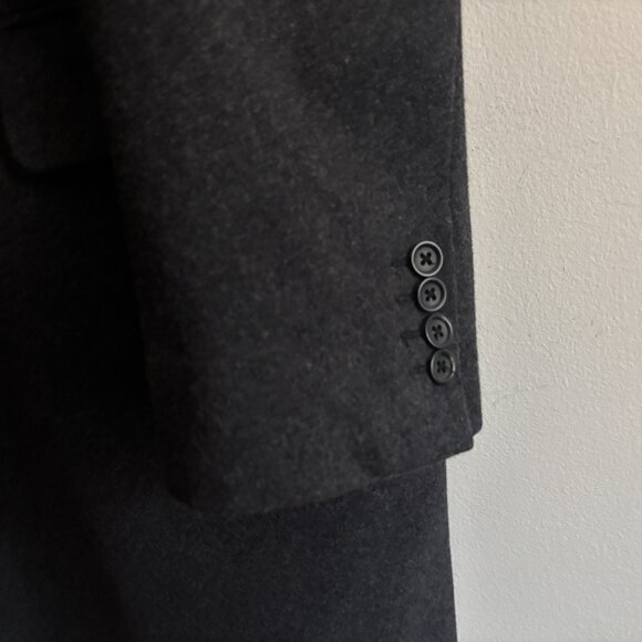 $600 Banana Republic Charcoal Grey Wool Overcoat/ Top Coat - XL - Picture 4 of 10